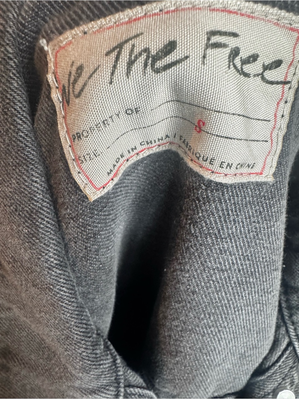 We The Free Washed Black Fringe Denim Jacket - Picture 4 of 5